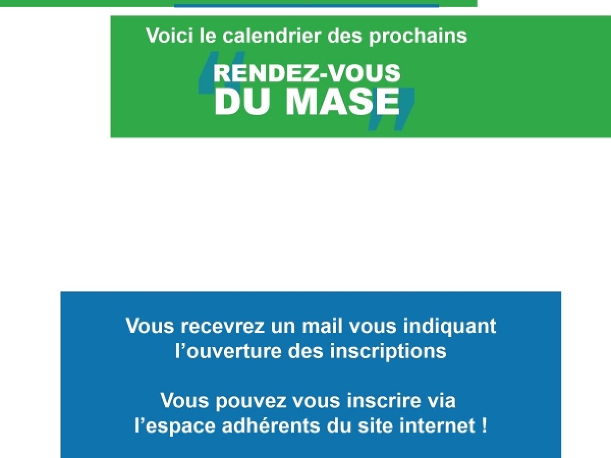 Calendrier RDV DU MASE 2021