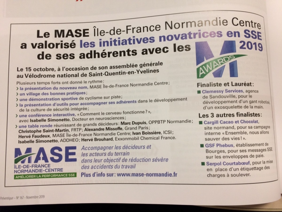 Article sur le MASE Ile de France Normandie Centre